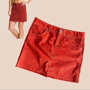 Athleta Burnt Orange Corduroy Skirt Size 10